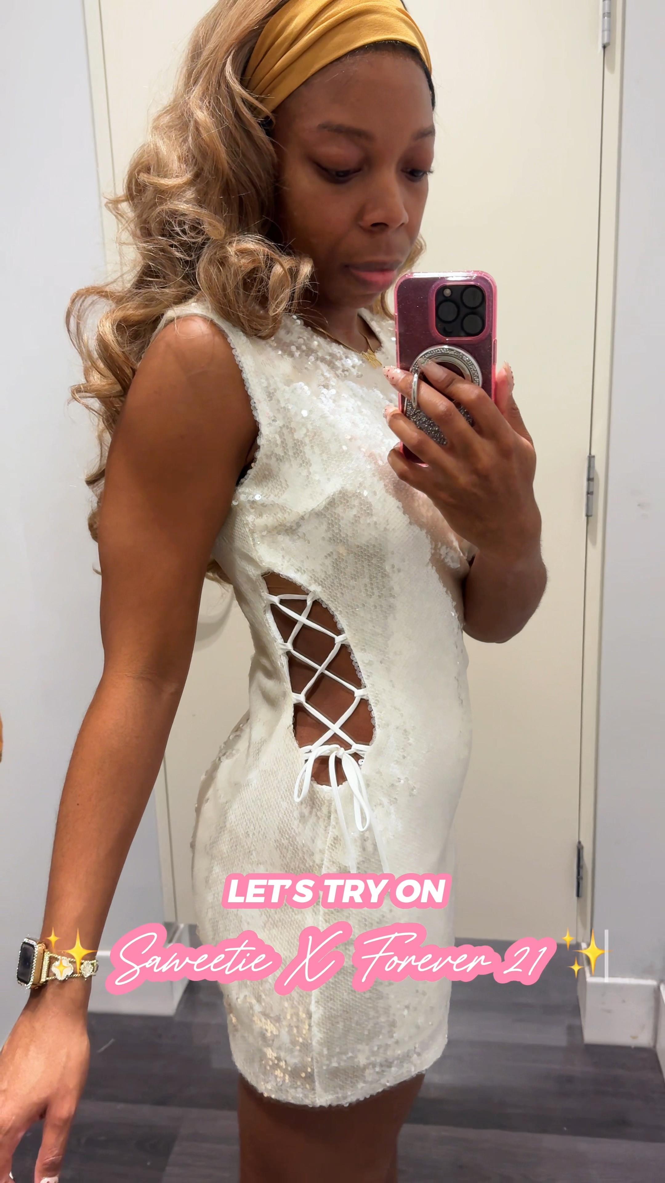 Let’s try on the new Forever 21 X Saweetie collab ✨ this collection has some cute pieces for holiday outfits and New Year’s Eve outfits.

I really liked the sequin dress with the side cut outs that lace up, I got it in a size medium  (usually I’m a size 4). This would be a great New Year’s Eve outfit or birthday outfit
👀✨

I thought the denim skirt with the beading was going to be a must have for me, but it was way too short lol. I tried it on in a medium, and I could not turn around to show y’all the back 😂.

When I went back a couple days later, the entire store was 50% off, so I picked up the sequin dress. 

It’s currently 40% off sitewide, so if you’re looking for some last-minute holiday outfits, check out my faves from this collection below (and don’t forget to use the pick up and store option to save you time and money 😉).

#LTKFindsUnder50 #LTKHoliday #LTKParties