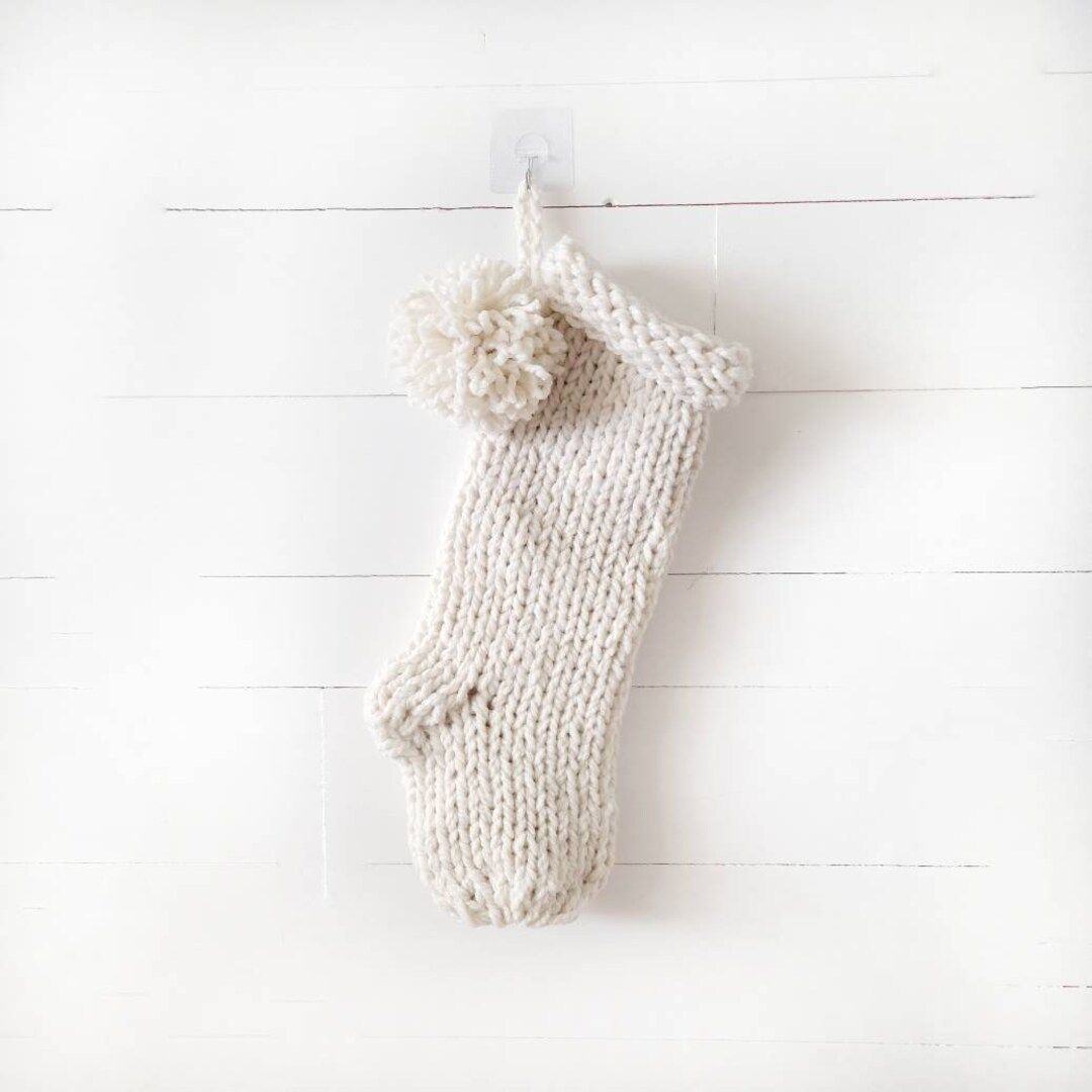 Chunky Hand Knit Christmas Stocking - Etsy | Etsy (US)