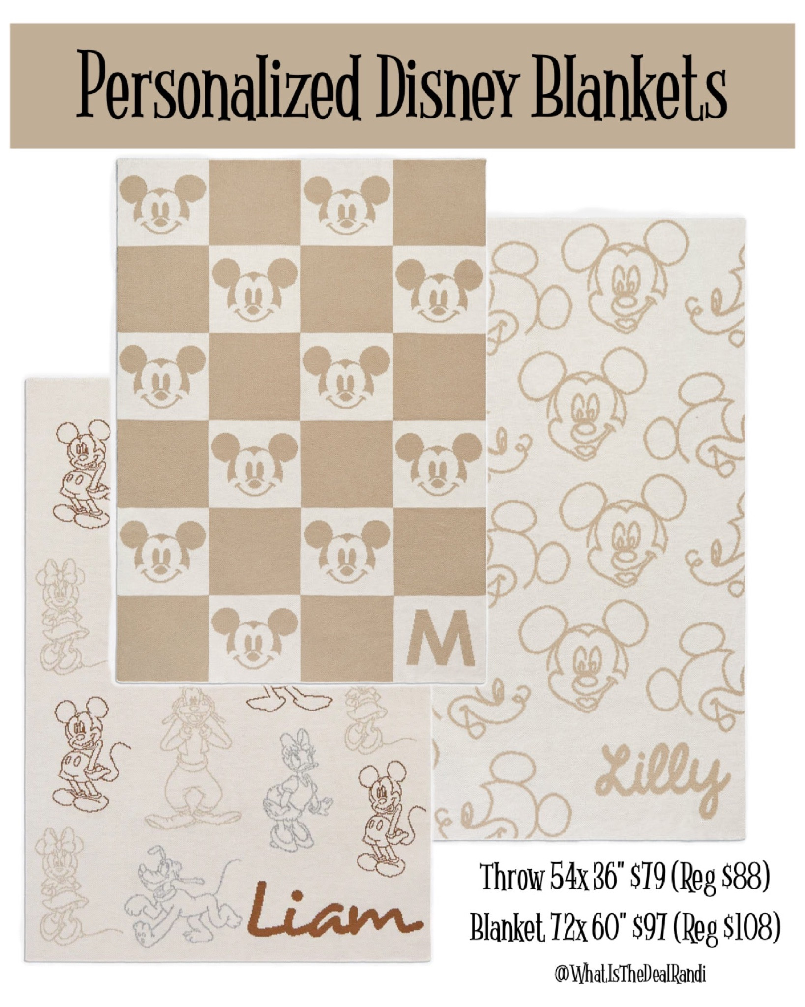 Get in my 🛒 cart! Where are my Disney fans at? 🐭🎟️

Check out these unique, personalized blankets. Perfect for any home decor since it is neutral so you can’t go wrong. 

The perfect one of a kind gift 🎁 for a baby shower, Mickey Mouse lover, Disney Adult or teen obsessed with Disney. 

Sign up for email and get an extra 10%OFF. These are personalized so they take 4 weeks to ship so plan ahead! 

#disneyaddict #disneyadult #disneyobsessed #mickeymouselover #neutralstyle #neutraldecor #blanketseason #baublebar

Neutral home decor| neutral blanket| personalized blanket| baby shower gift idea| baby shower gifts| Mickey mouse| bauble bar| baublebar.com| Disney adult | checkered blanket | check blanket| Valentine gift idea | Valentine gift inspo| Minnie mouse| personalized gift ideas | personalized gift | personalized gift inspo| Disney | Disneyland | disneyworld | 100th anniversary  

#LTKhome #LTKGiftGuide #LTKunder100