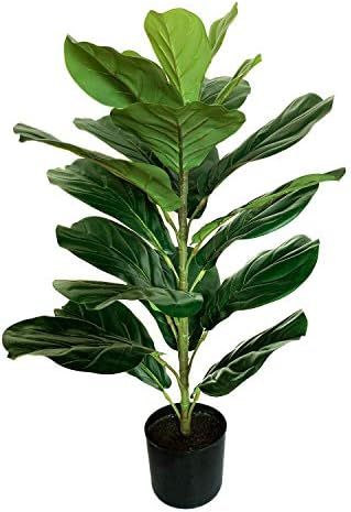 BESAMENATURE 30" Little Artificial Fiddle Leaf Fig Tree/Faux Ficus Lyrata for Home Office Decorat... | Amazon (US)
