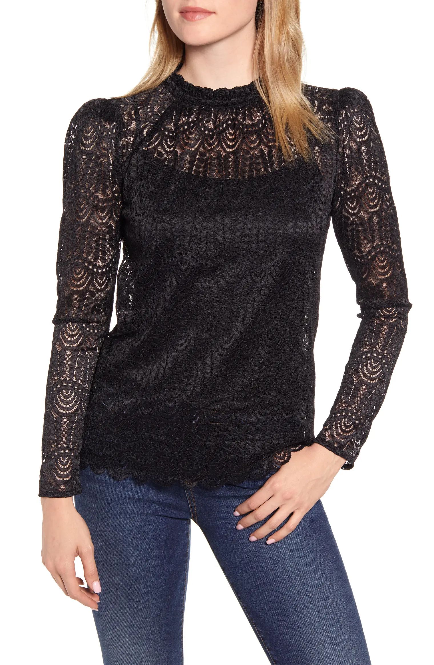 Puff Sleeve Lace Top | Nordstrom
