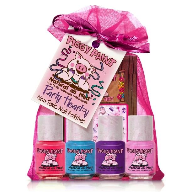 Piggy Paint Girls Nail Polish, 100% Non-toxic Safe, Chemical Free Low Odor for Kids, Party Hearty... | Walmart (US)