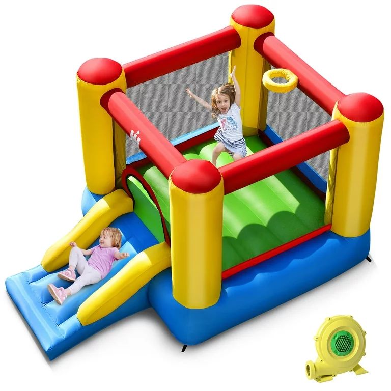 Costway Inflatable Bouncer Kids Bounce House Jumping Castle Slide w/ 480W Blower - Walmart.com | Walmart (US)