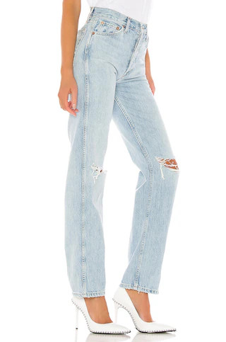 RE/DONE Originals High Rise Loose in Bleach Destroy from Revolve.com | Revolve Clothing (Global)