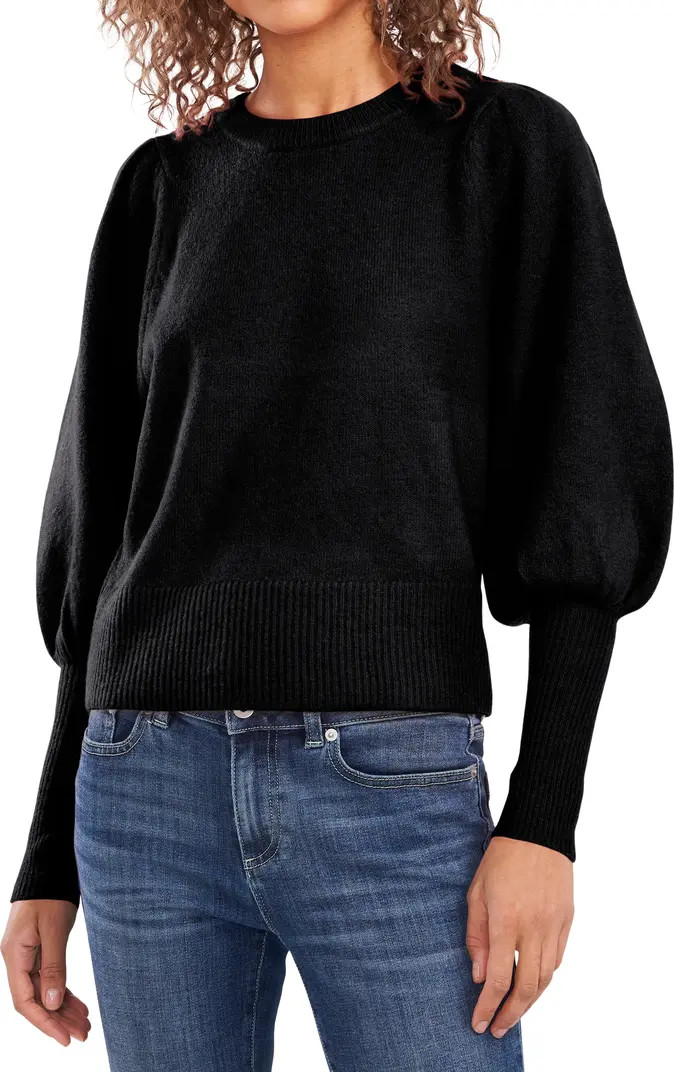 Puff Sleeve Crewneck Sweater | Nordstrom