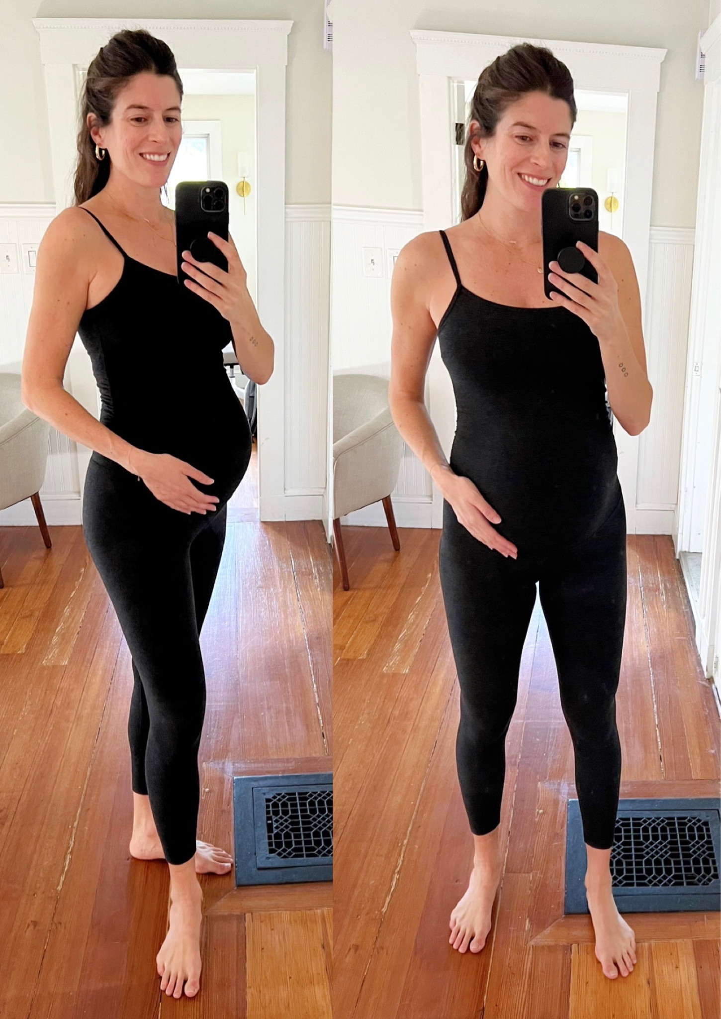 This Beyond Yoga maternity bodysuit is perfect! I’m wearing a medium. Built in shelf bra and their spacedye fabric which is great for every day wear or working out.

#LTKbump #LTKfitness
