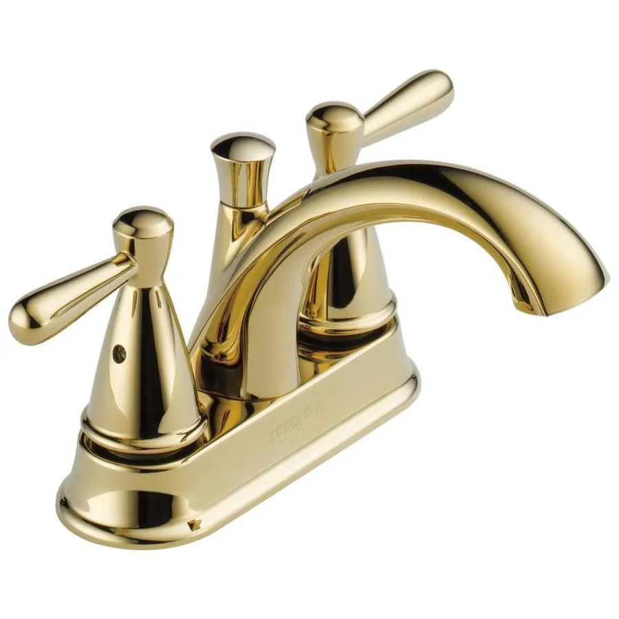 Peerless Bayside Polished Brass 2-handle 4-in Centerset WaterSense Bathroom Sink Faucet with Drai... | Lowe's