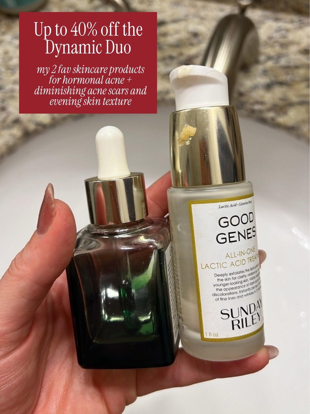 My top 2 skincare products from Sunday Riley! The Good Genes serum is 40% off on Amazon and UFO oil is 30% off an Anthro

#LTKBeauty #LTKCyberWeek #LTKSaleAlert