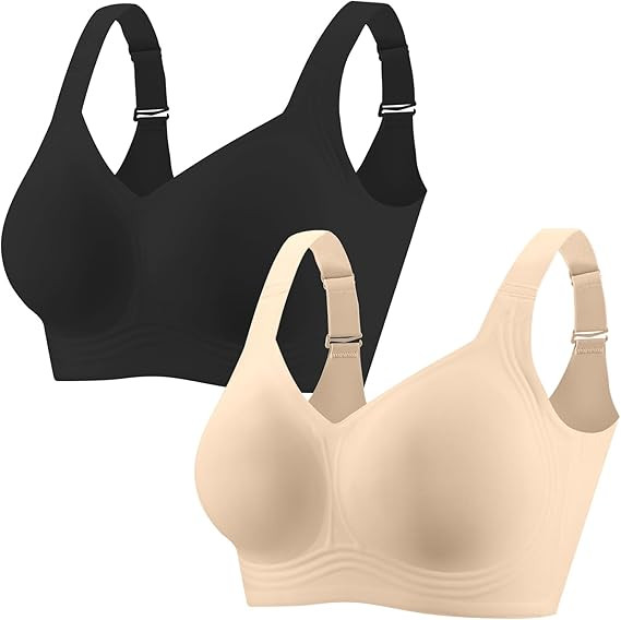 PoseFree Jelly Bras for Women No Underwire, Supportive Wireless Comfort Bra, Full Coverage Back S... | Amazon (US)