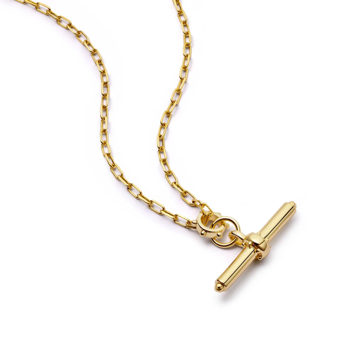 Amulet T Bar Necklace 18ct Gold Plate | Daisy London Jewellery