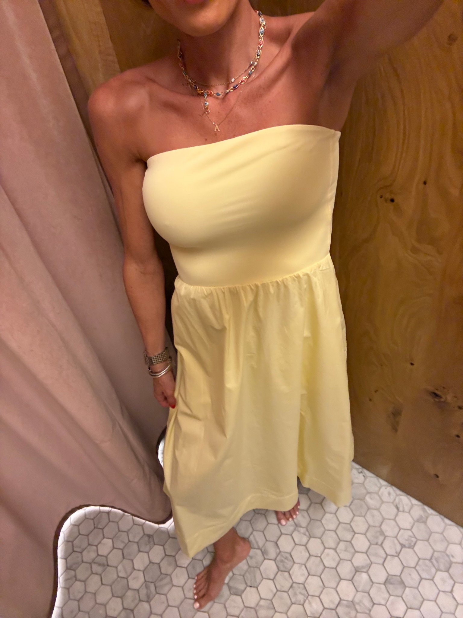 Butter yellow poplin dress size 2xs 

#LTKPetite #LTKootd