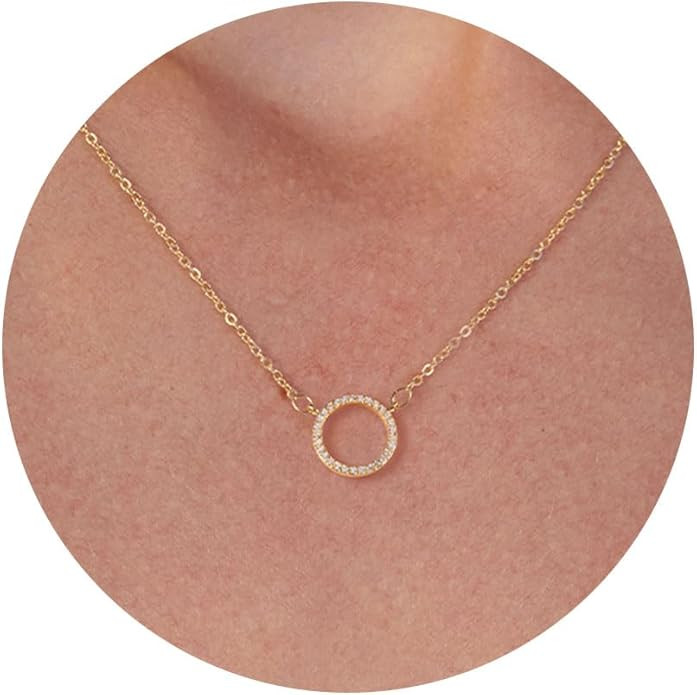 VRIUA Gold Necklace for Women 14K Gold Plated Necklace Horn Star of David Butterfly Sun Lotus Vol... | Amazon (US)