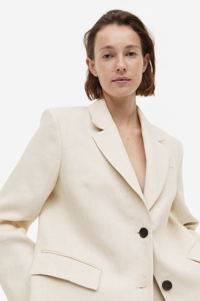 Single-breasted blazer van linnenmix | H&M (DE, AT, CH, NL, FI)