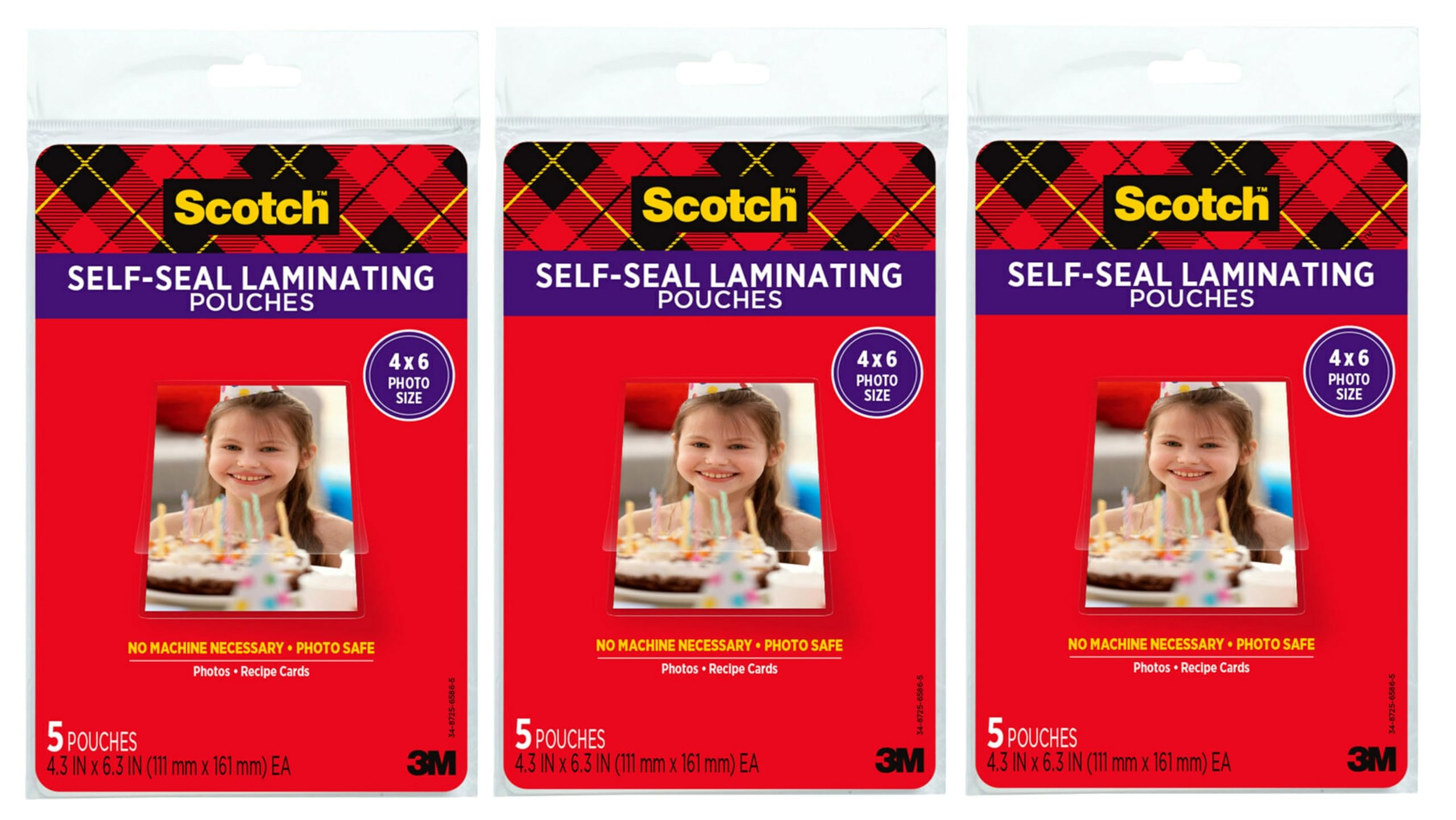 Scotch Self-Sealing Laminating Pouches, 4 x 6 Inches, 3-Pack of 5 Pouches – No Machine Needed, ... | Amazon (US)