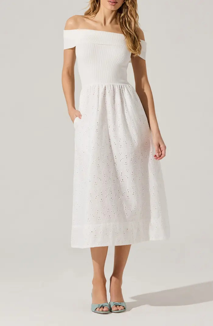 ASTR the Label Mixed Media Off the Shoulder Dress | Nordstrom | Nordstrom