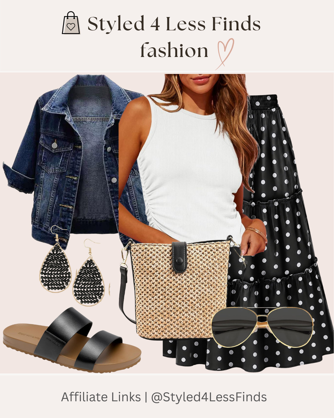 A polka dot moment 🖤🤍✨

This tiered maxi skirt is such a fun way to add a little personality to your summer wardrobe! I love it paired with a simple white tank, denim jacket and black sandals for an effortless, polished look.

Style tip: When wearing a statement print, keep the rest of your outfit neutral. A classic black + white palette makes the polka dots feel timeless rather than too busy. 🤍 

 #LTKcanada #LTKdresses #LTKover50style