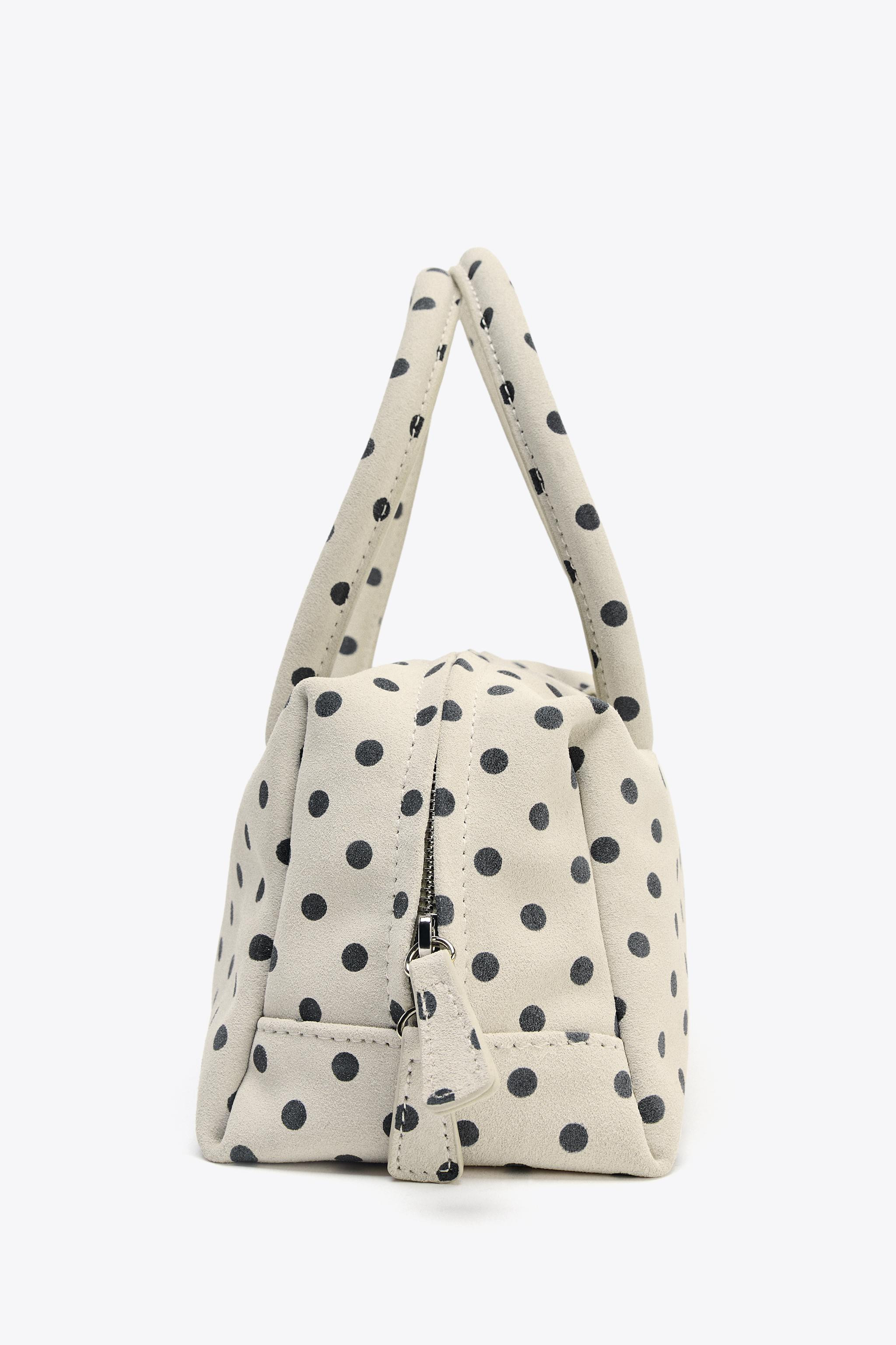 PRINTED SPLIT SUEDE BOWLING BAG | Zara UK