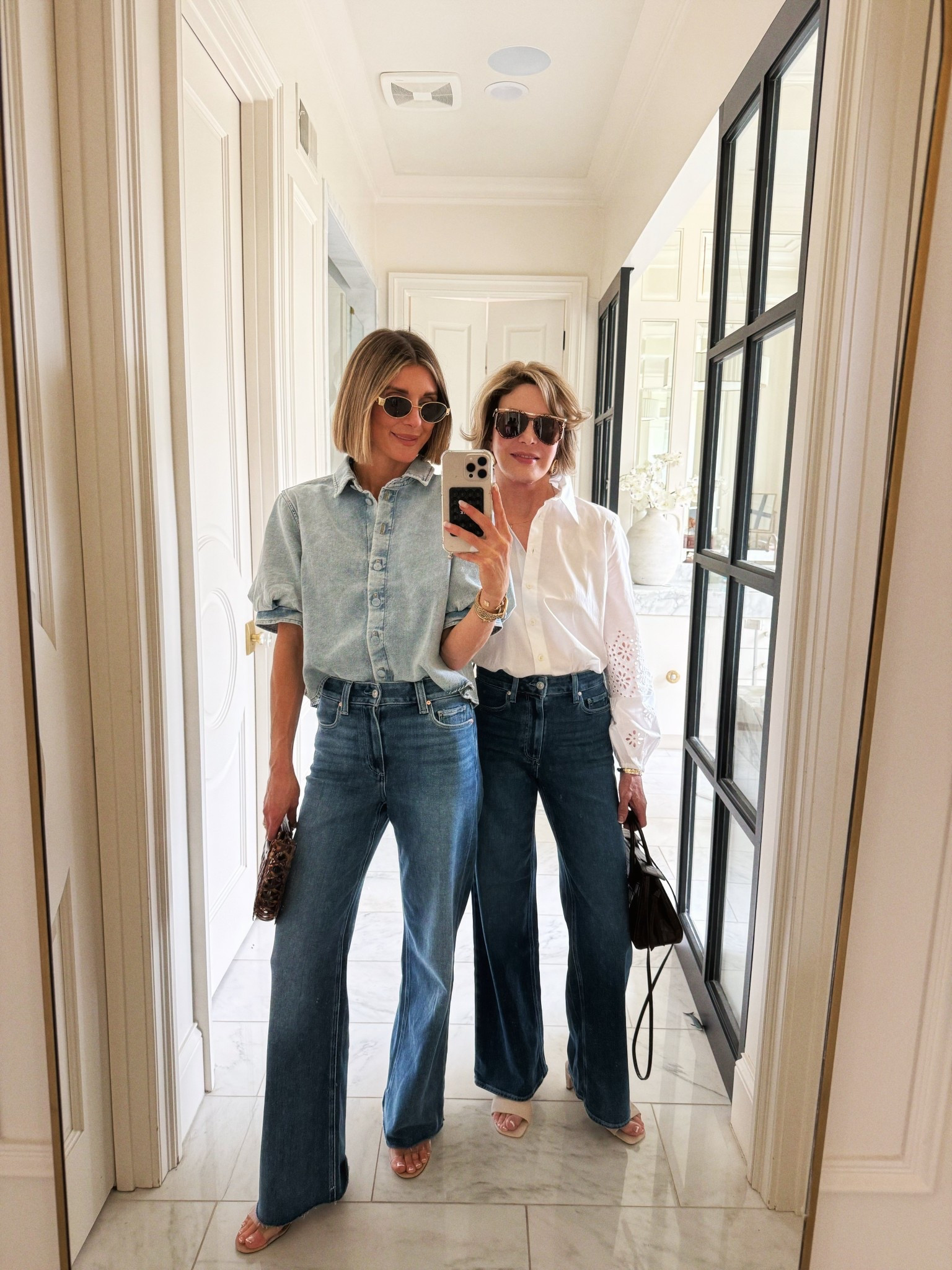 The jeans that are flattering on everyone. I'm 5'7 and my mom is 5'4 these fit tts 