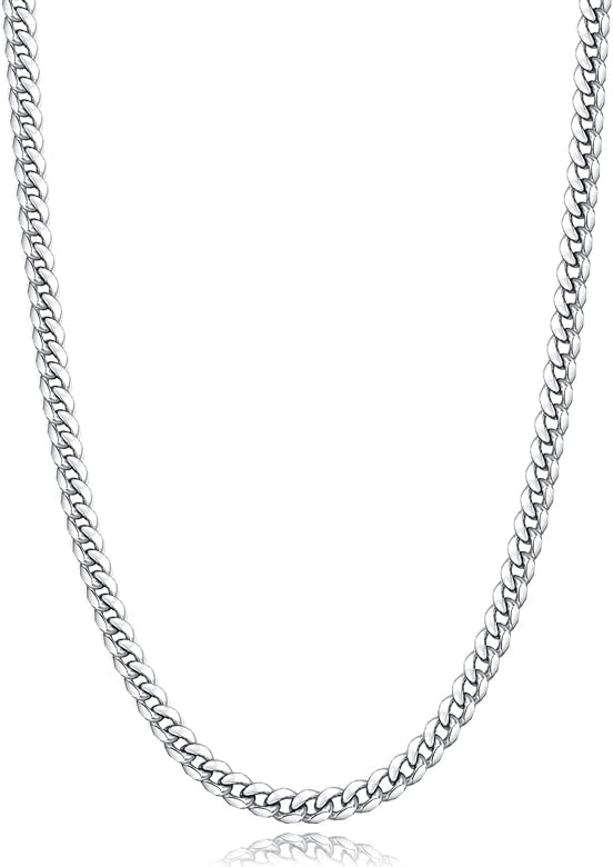 Jewlpire Silver Chain | Black Chain | Gold Chain for Men Boys Women, Diamond Cut Miami Mens Cuban... | Amazon (US)