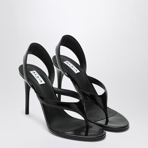 Alaia Black Leather Flip-Flops Women | Poshmark