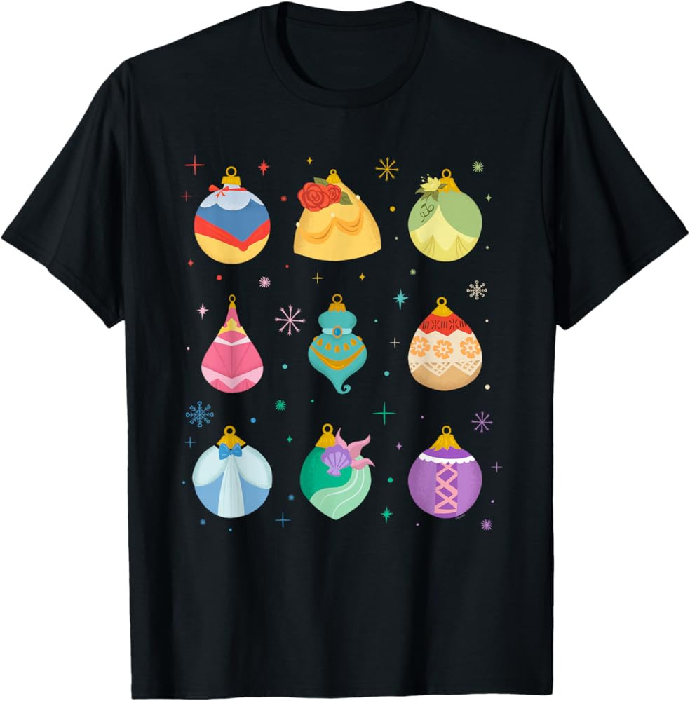 Disney Princess Holiday Enchanting Christmas Ornaments T-Shirt | Amazon (US)
