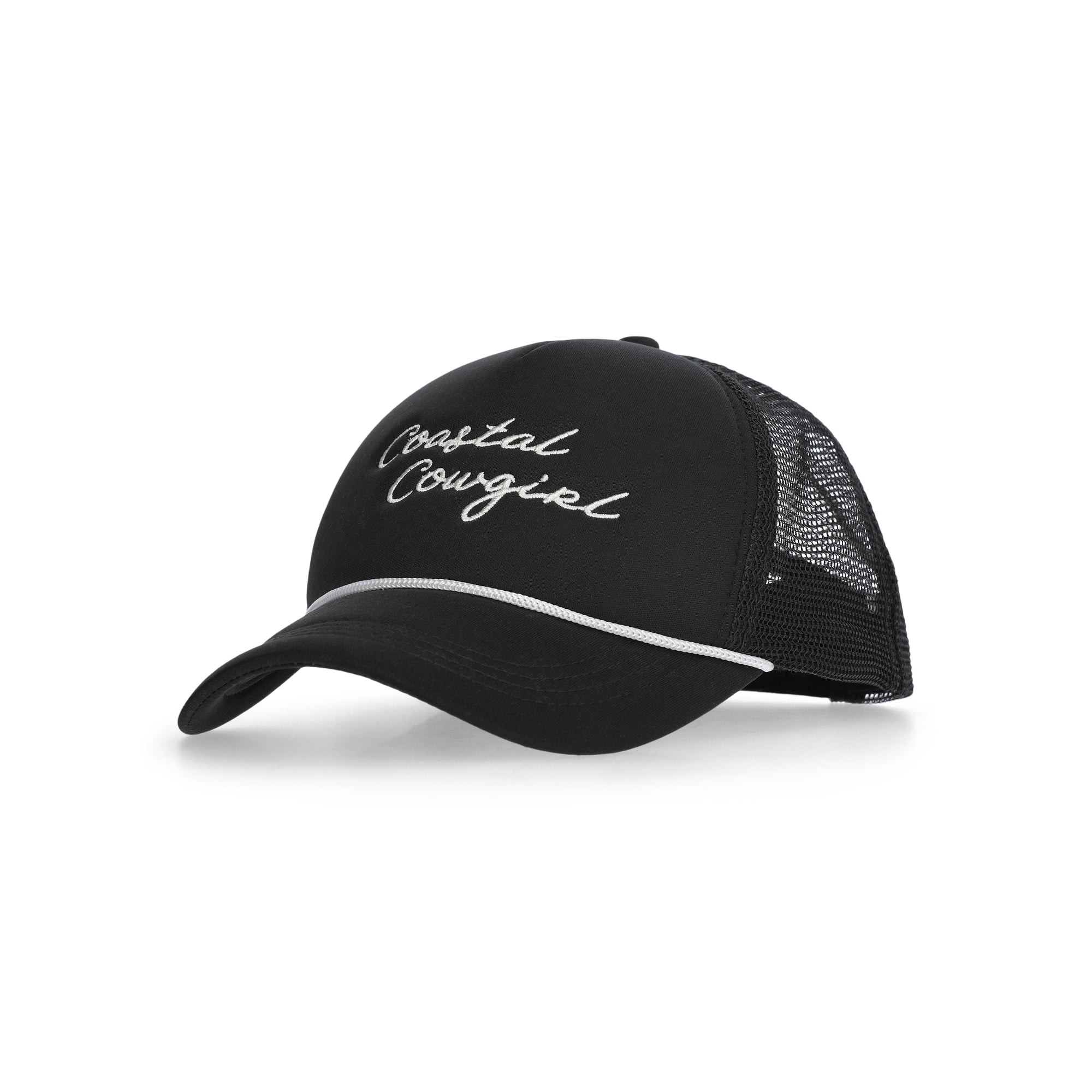 No Boundaries Embroidered Graphic Trucker Hat, Women's, Black | Walmart (US)