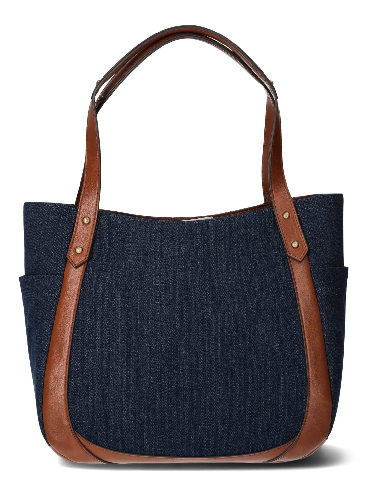Time and Tru Women's Carla Tote Handbag, Denim | Walmart (US)