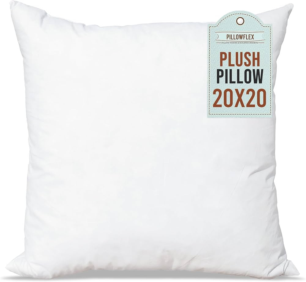 Pillowflex Synthetic Down Pillow Insert - 20x20 Down Alternative Pillow, Ultra Soft Large Square ... | Amazon (US)