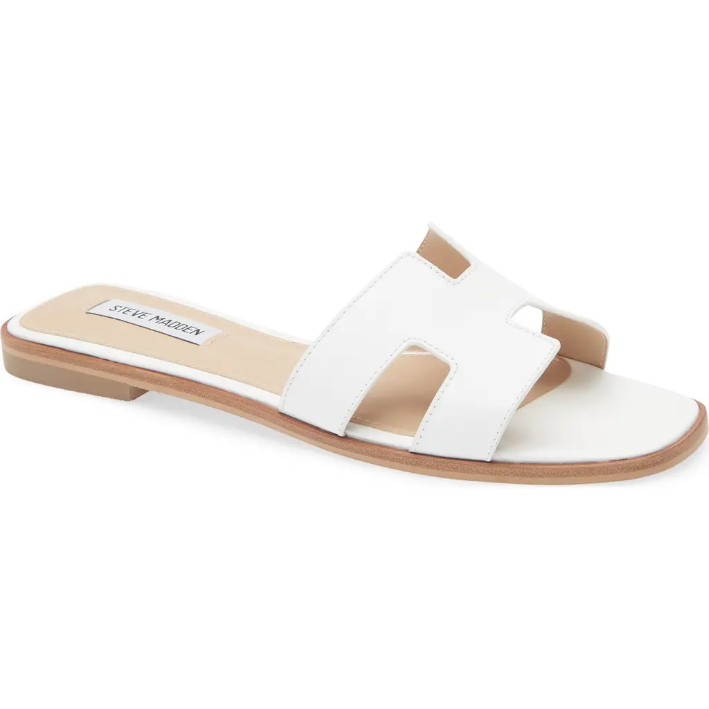 Steve Madden Hadyn Slide Sandal in White Leather at Nordstrom, Size 7.5 | Nordstrom