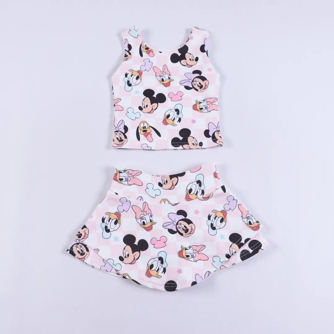 Magical Mouse Friends Pink Checker Girls Activewear Set | Girls Athletic Set | Child Theme Park A... | Etsy (US)