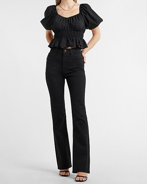 High Waisted Black Bootcut Jeans | Express