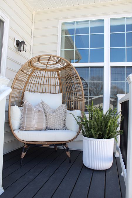 Walmart outdoor furniture, Walmart planters, target outdoor furniture, planters, outdoor pillows, egg chair, Amazon ferns 

#LTKstyletip #LTKhome #LTKSeasonal