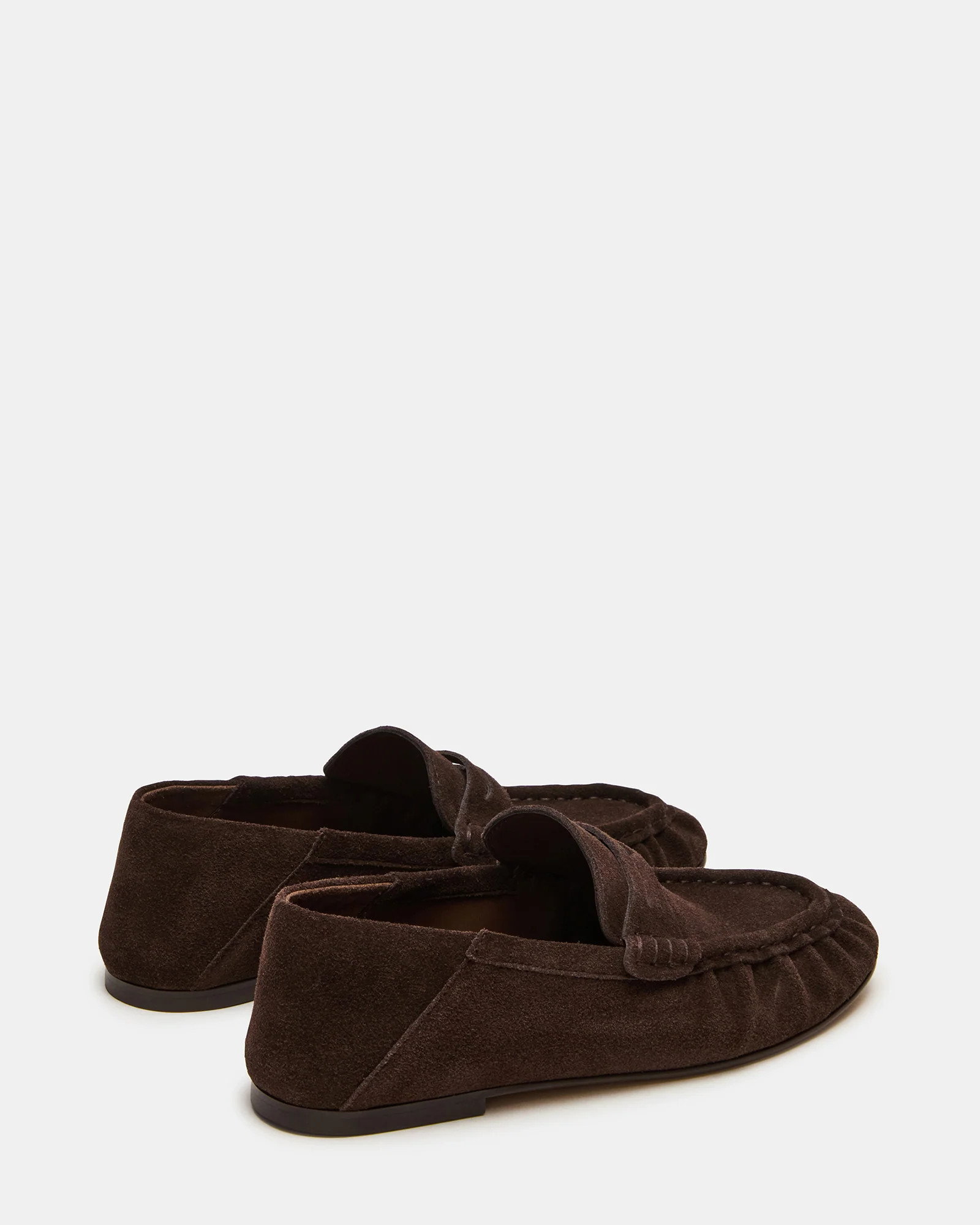 ROGER Chocolate Brown Suede Slip-On Women's Loafer | Steve Madden (US)
