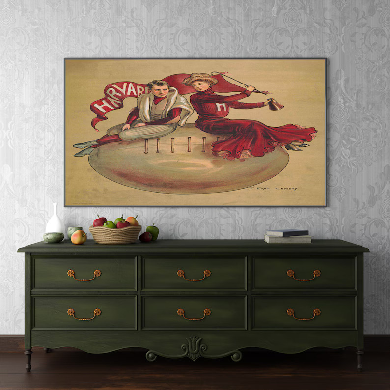 FRAME TV ART Vintage Harvard Football - Etsy | Etsy (US)