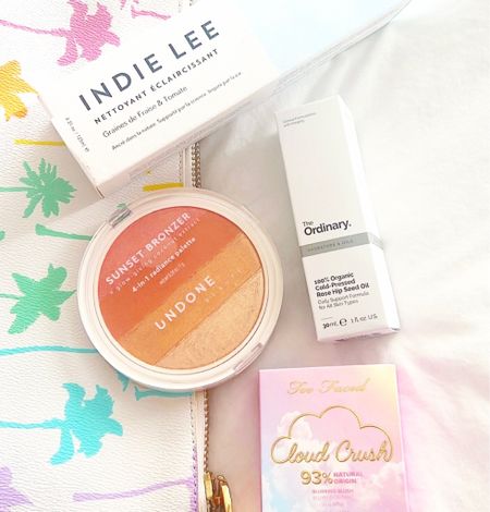 Ulta stop, some faves and two I’ve been wanting to try! 💖🌴

☀️ have loved the Indie Lee Brightening Wash for years - clean beauty, love the feel/function and added bonus, it smells like 🍓

☀️ The Ordinary Rose Oil is a good, reliable basic 

☀️ I love Too Faced’s bronzer but had been wanting to try this blush for awhile - finally in stock, done! (Shade is ‘Candy Clouds’, how cute?! 🍭☁️)

☀️ Undone is new to me but there aren’t many bronzers or highlighters (or any product with the word ‘glow’ in the name for that matter) I don’t love, eager to give this one a whirl!

#LTKbeauty #LTKtravel #LTKfindsunder50