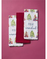 3pk Feliz Navidad Colorful Kitchen Towels | HomeGoods