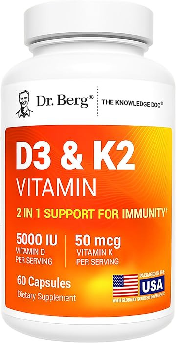 Dr. Berg Maximum Strength 2-in-1 Vitamin D3 K2 5000 IU | Naturally Derived D3 | 4X Lab-Tested & V... | Amazon (US)
