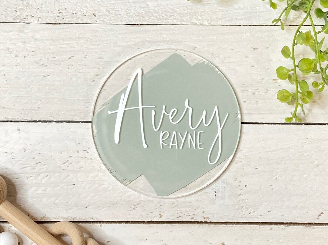 Acrylic Baby Birth Announcement Sign, Newborn Hospital Photo Prop, Pregnancy Announcement Round, ... | Etsy (US)