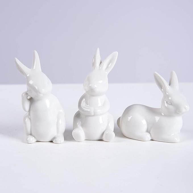 Ceramic Bunny Rabbits Bunny Decoration Couple Rabbits Home Decor Furnishing Porcelain Modern Art ... | Amazon (CA)