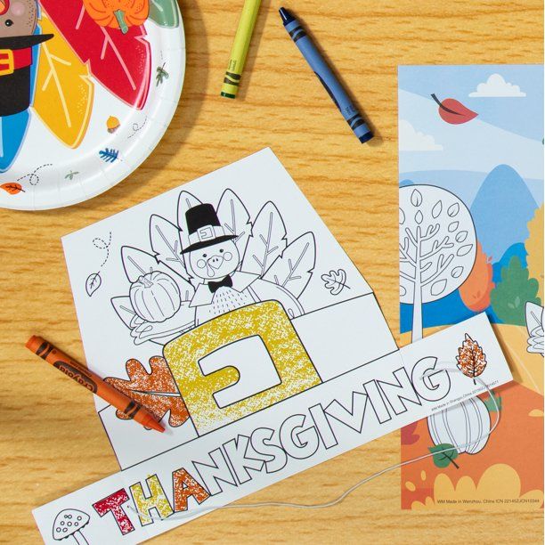 Way to Celebrate Color Your Own Thanksgiving Hats, 8 ct - Walmart.com | Walmart (US)
