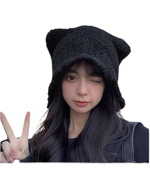 Fairy Grunge Beanie Y2K Bear Ears Hat Crochet Slouchy Hat Winter Warm Knitted Alt Headwear Access... | Amazon (US)