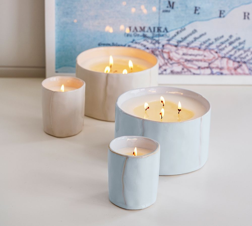 Textured Petal Candle - Bergamot & Oakmoss | Pottery Barn (US)