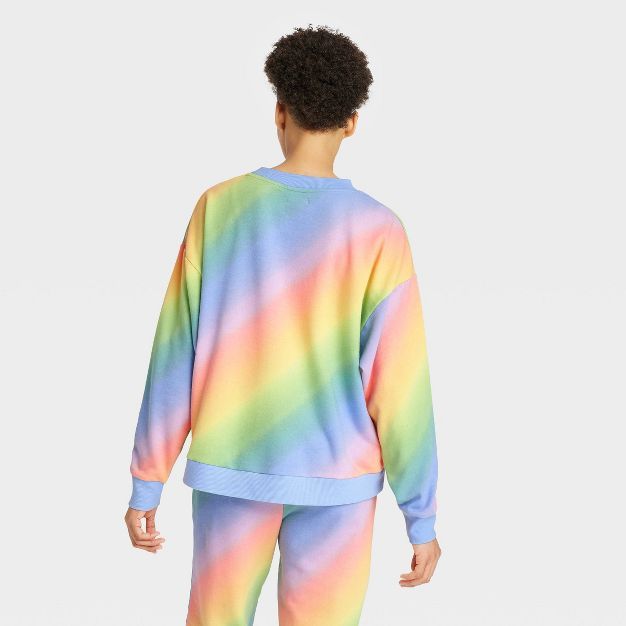 Women's Rainbow-Dye French Terry Lounge Sweatshirt - Colsie™ | Target