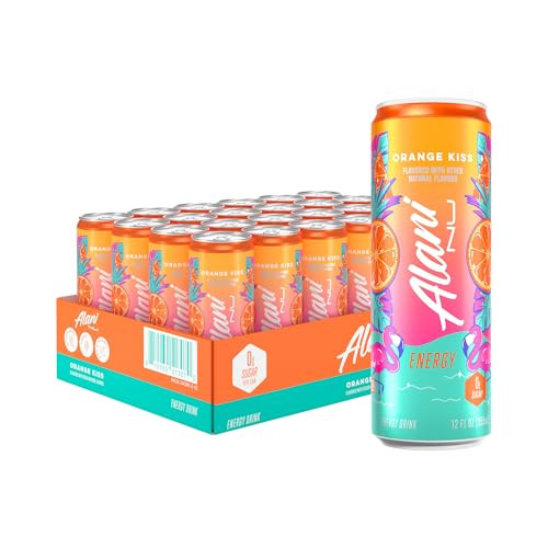 Alani Nu ORANGE KISS, Sugar Free, Low Calorie Energy Drinks, 200mg Caffeine, Biotin, B Vitamins, Zero Sugar, 10 Calories, 12 Fl Oz Cans, 24 Pack | Amazon (US)