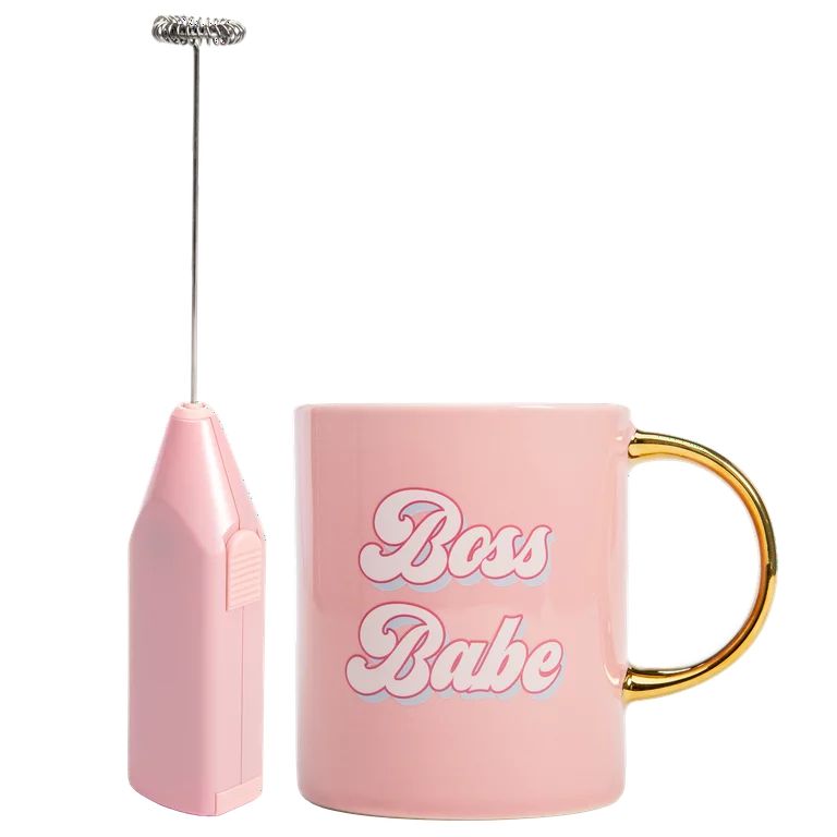 Paris Hilton "Boss Babe" 16oz Ceramic Coffee Mug and Electric Milk Frother Set - Battery Powered,... | Walmart (US)