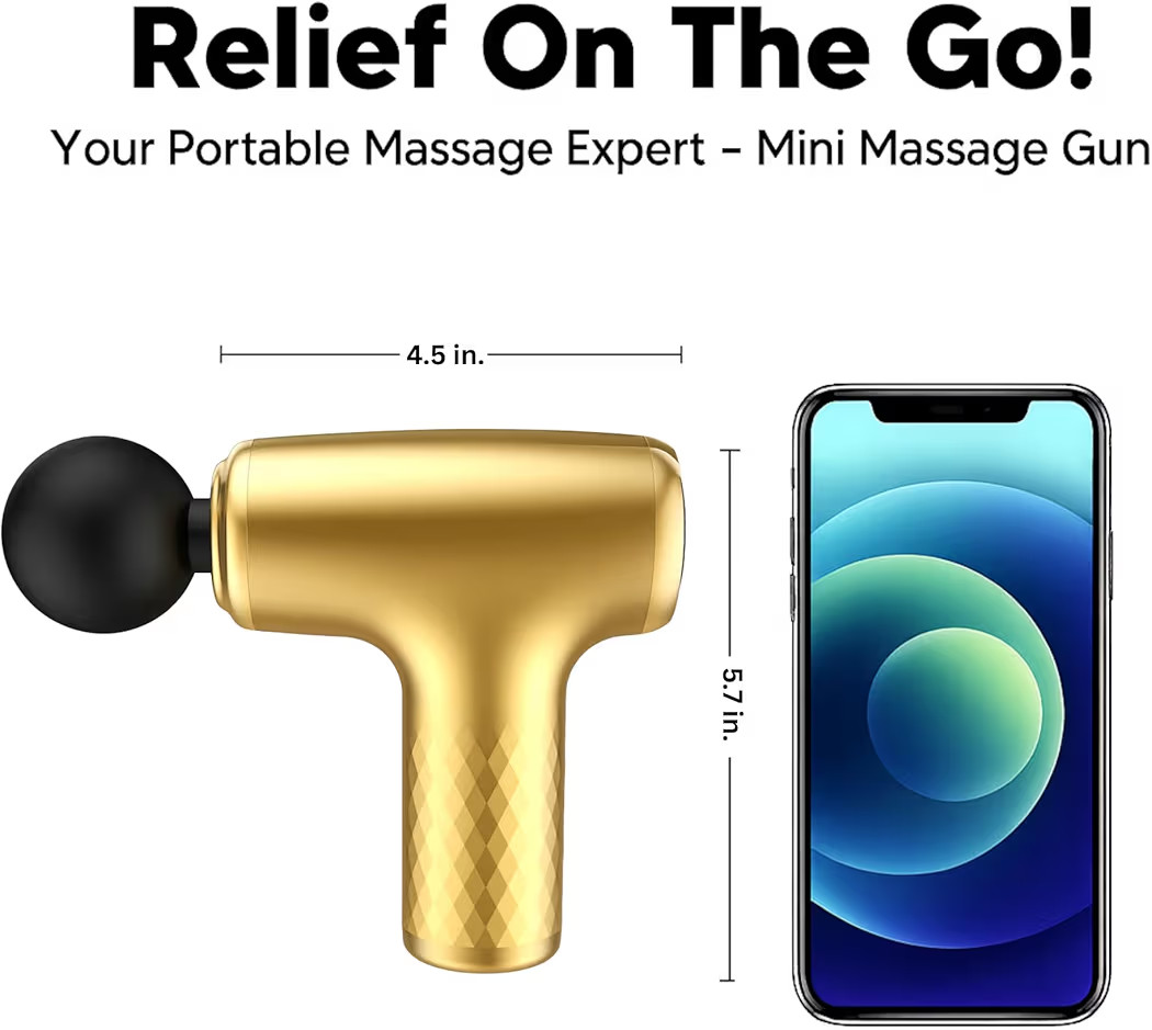 GLDN Mini Massage Gun with Luxurious Gold Finish, High Intensity Deep Tissue Percussion Massager ... | Amazon (US)