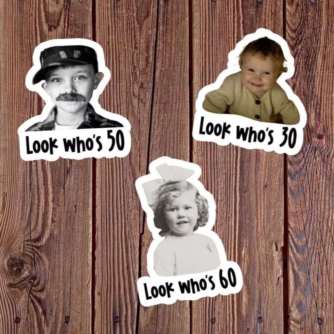 Custom Face Vinyl Stickers: Funny Birthday Party Decorations | Etsy (US)