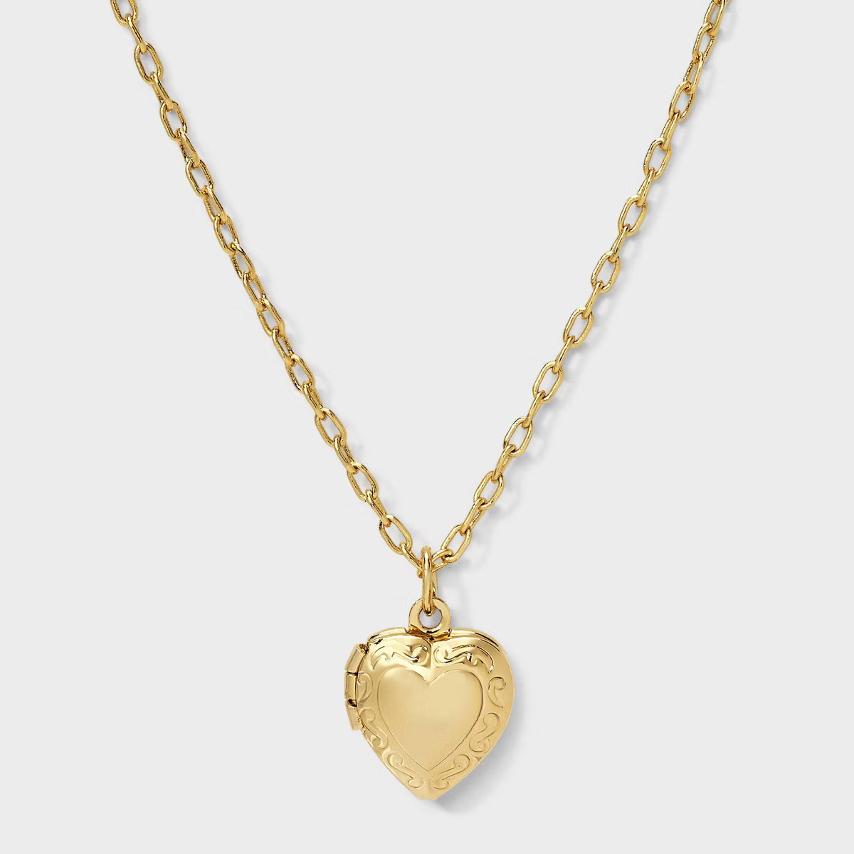 14K Gold Dipped Heart Locket Pendant Necklace - A New Day™ Gold | Target