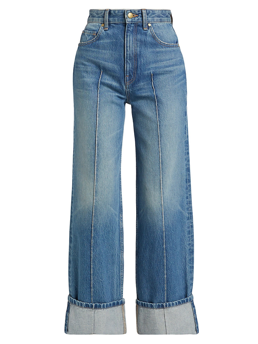 Women's The Genevieve High-Rise Wide-Leg Jeans - Danube Medium Indigo Wash - Size 27 | Saks Fifth Avenue