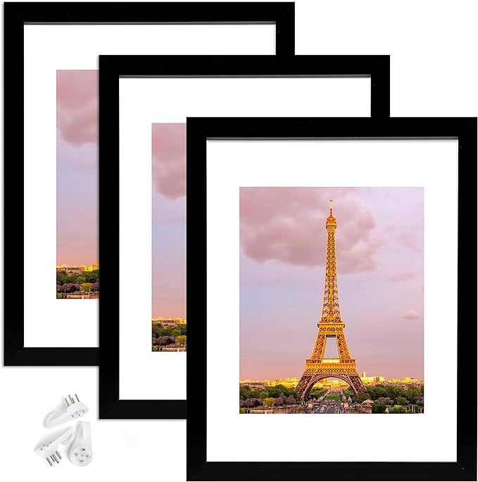 Amazon.com - upsimples 11x14 Picture Frame Set of 3, Made of High Definition Glass for 8x10 with ... | Amazon (US)